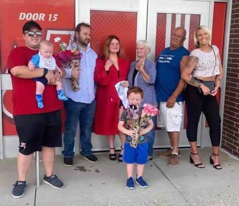 Russell Barnett Jr. with his family