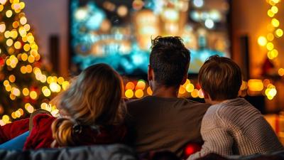 FAMILY WATCHING TELEVISION AT CHRISTMAS - FILE.jpg