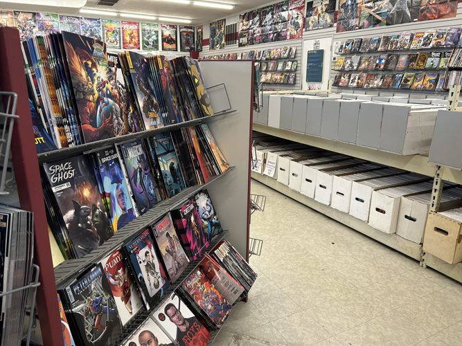 Merchandise inside Comic Book World