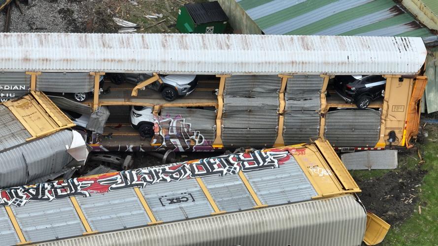 DRONE VIEW OF GLENDALE TRAIN DERAILMENT - 3-16-2023