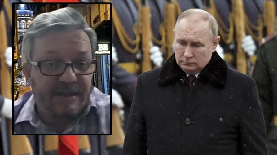 Bellarmine University Associate Professor of History Dr. Fedja Buric (at left) and Russian President Vladimir Putin (at right)