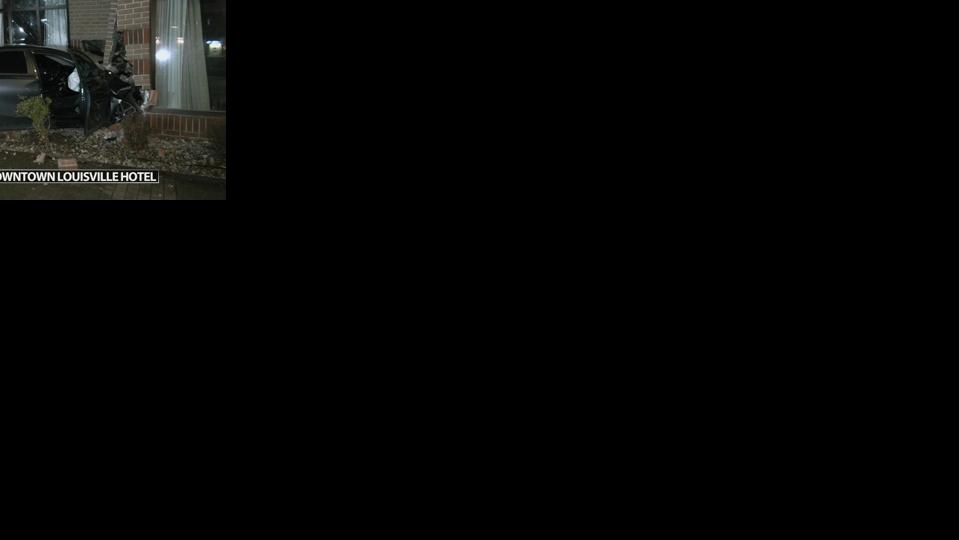 car crashes into Courtyard By Marriott across from Yum Center - 3.23.23