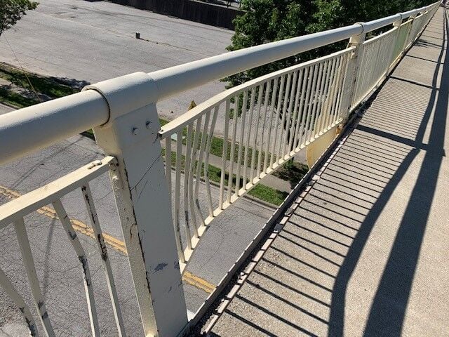 Damage to the George Rogers Clark Memorial Bridge (the Second Street Bridge) recorded on May 17, 2022