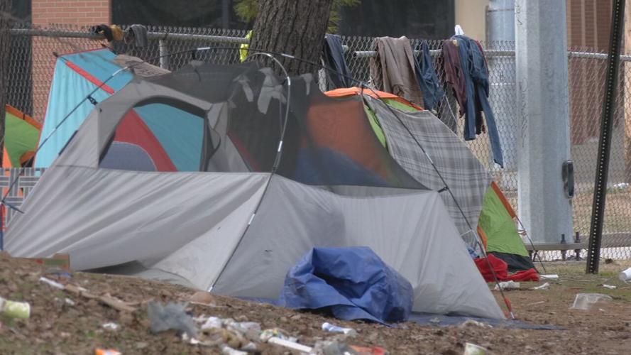 Downtown Louisville homeless camp, Dec. 2021