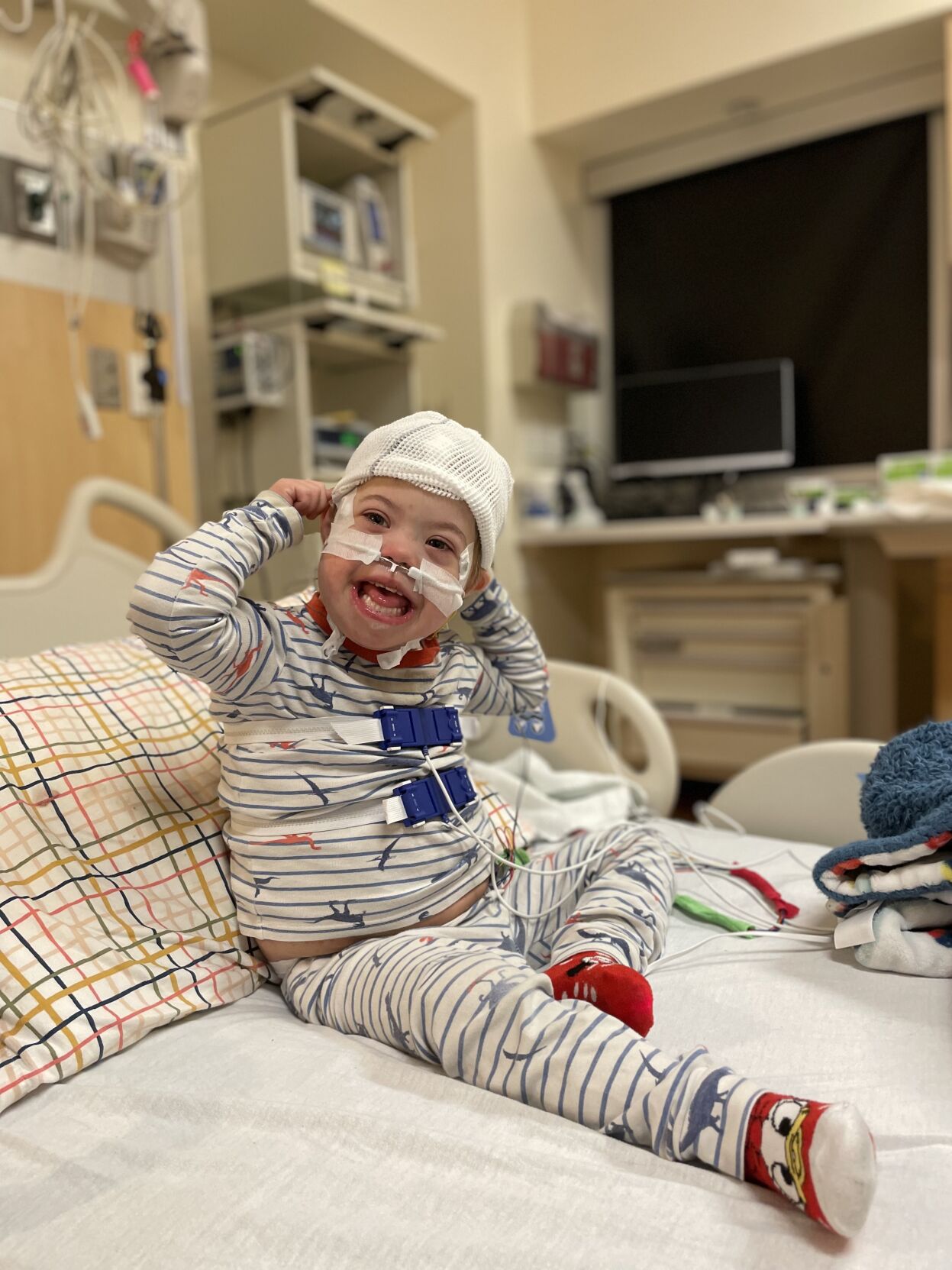Jaxton in the hospital