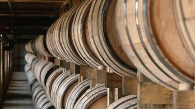 Bourbon warehouse generic aging barrels