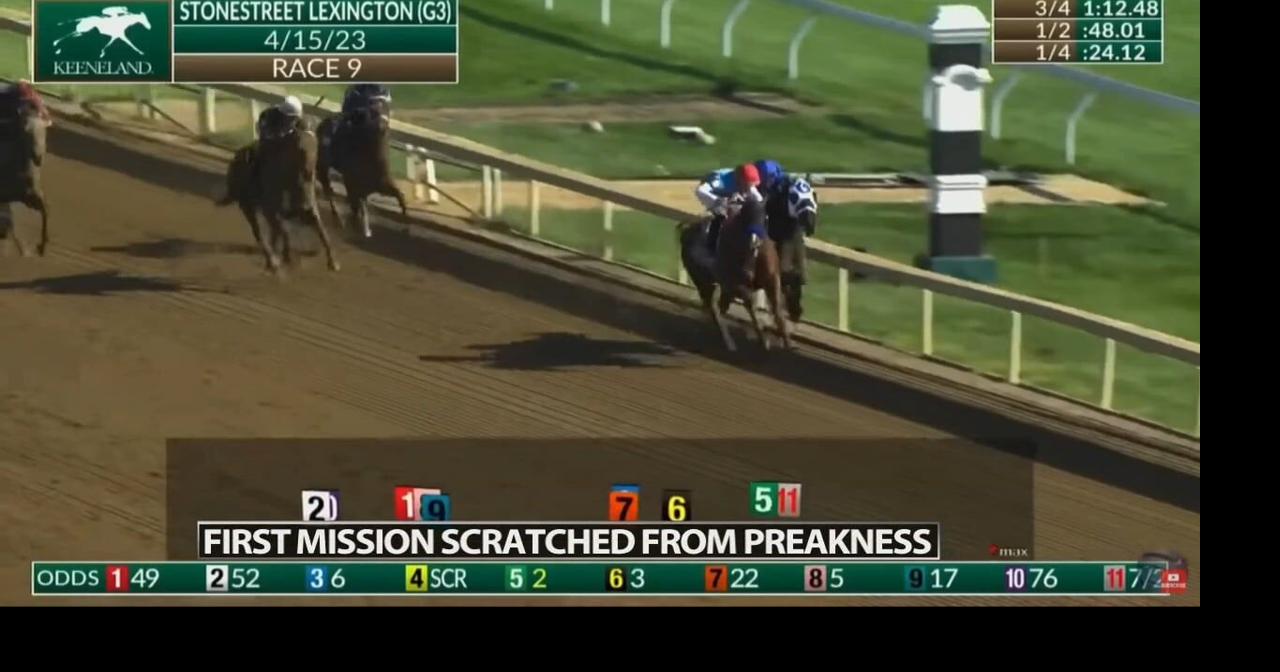 Preakness secondchoice First Mission is scratched after injury