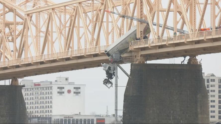Semitruck Hanging Off 2nd Street Bridge