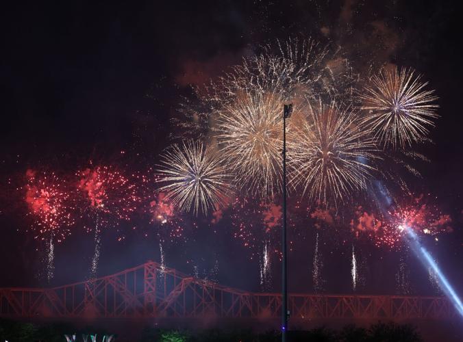 Fireworks above Second Street Bridge