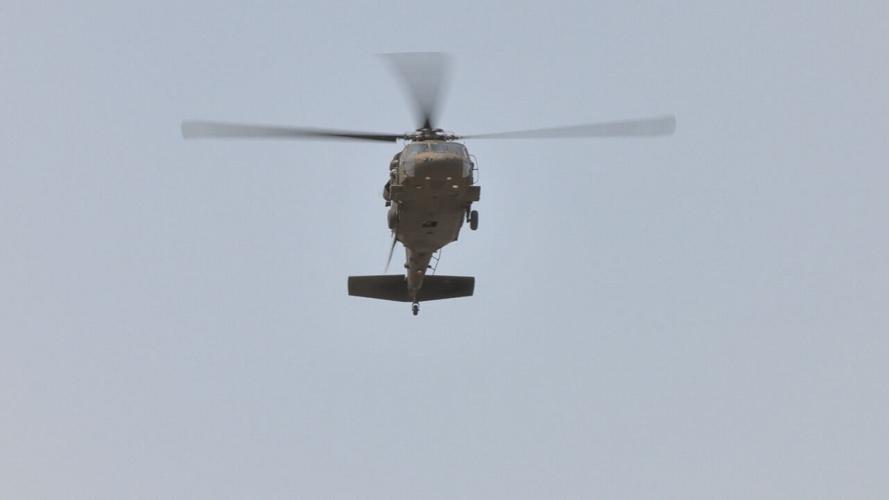 Black Hawk flies over Kentucky Expo Center
