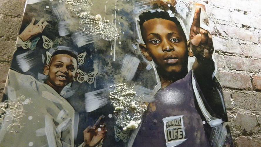 Ledger Powell's painting in "Faces of Donation" exhibit by Charles Rice