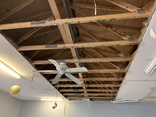 Damage sustained from burst water pipes at the Savannah Smiles Foundation headquarters