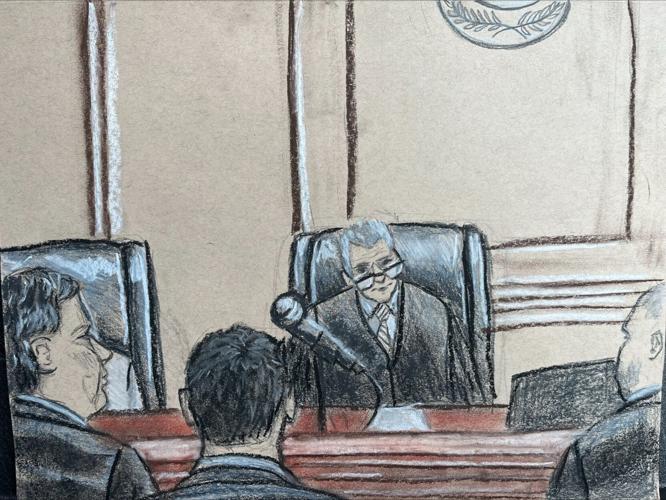 Judge Charles Simms III Courtroom Sketch