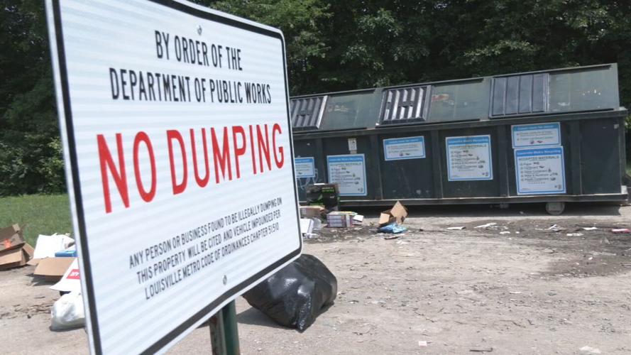 Illegal dumping at Fairdale recycle drop off bin