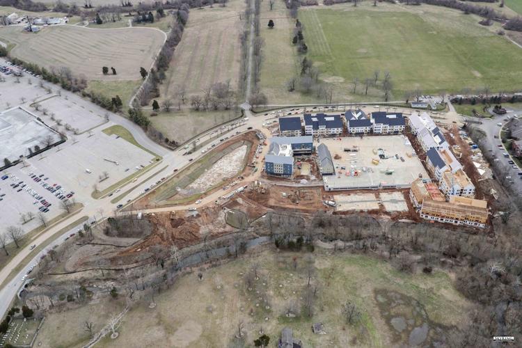 An aerial view of Upton Oxmoor