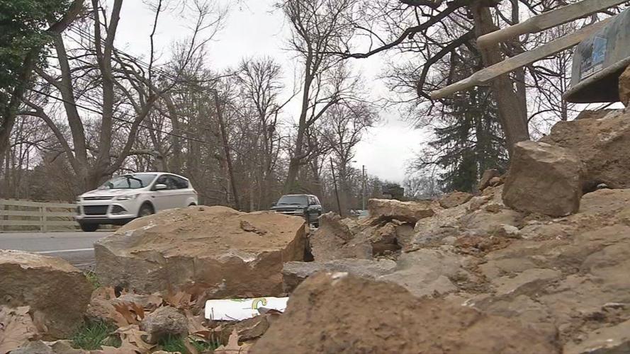 damaged wall on newburg road