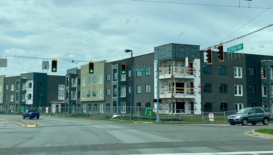 Apartments under construction on Veterans Parkway in Clarksville 4-3-23.jpg