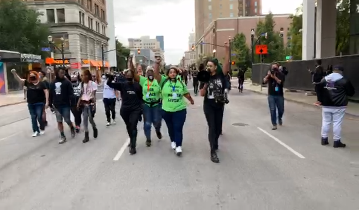 Protesters march in downtown Louisville 9/24/20