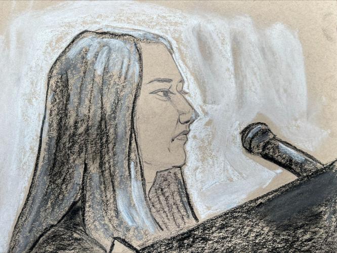 COURTROOM SKETCH - Amber Bowman - Nick Houck's former girlfriend - 6-30-2025 (1).jpeg