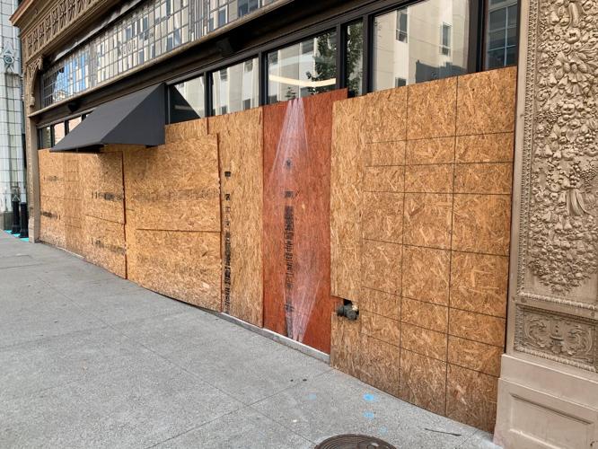 downtown boarded business