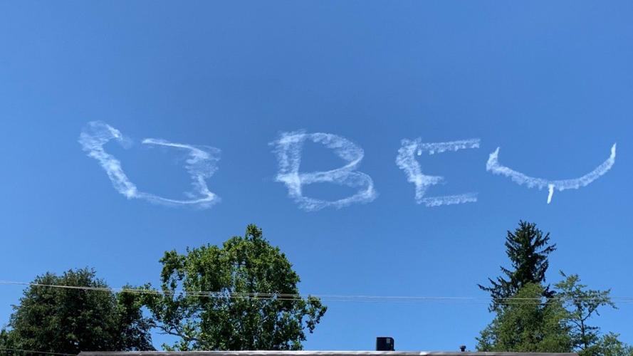 'Obey' written in Lexington sky on July 14, 2020