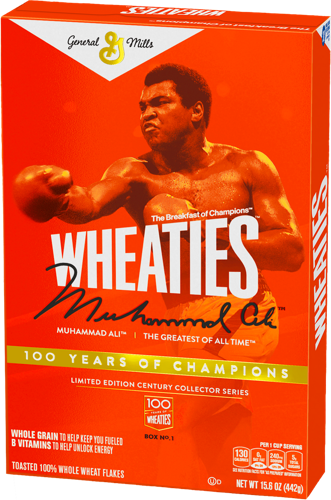 Muhammad Ali on Wheaties box