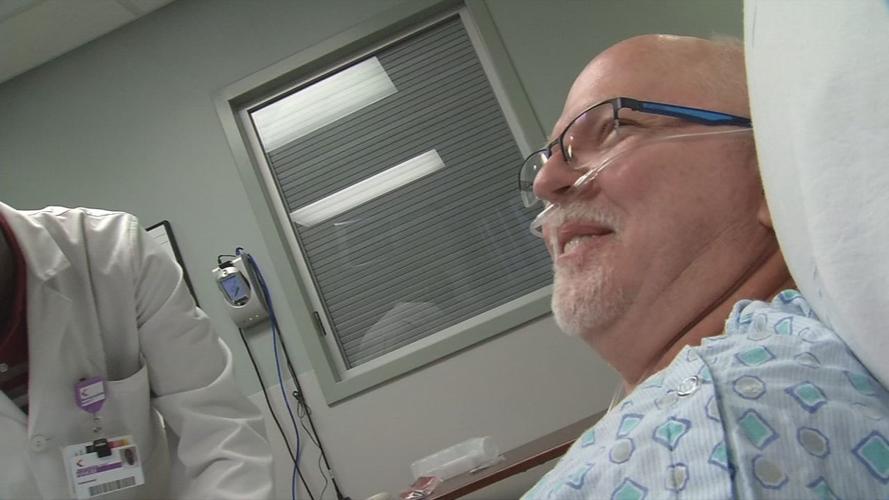 Mike Olsen (double lung transplant recipient) in hospital