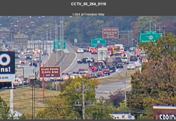 Car crash on I-264WB between Crittenden Drive and Southern Pkwy - 10.19.23