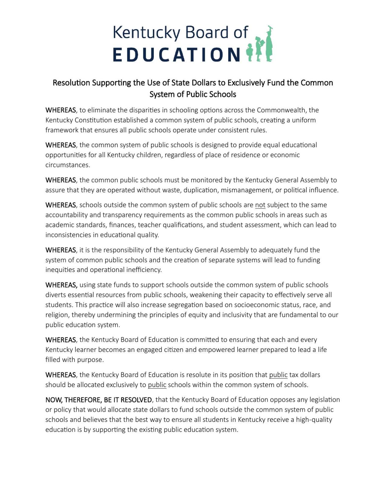 KBE Resolution on Amendment 2