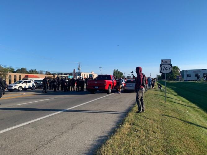 Police presence during march down Hurstborne Parkway during Breonna Taylor rally 9/18/20
