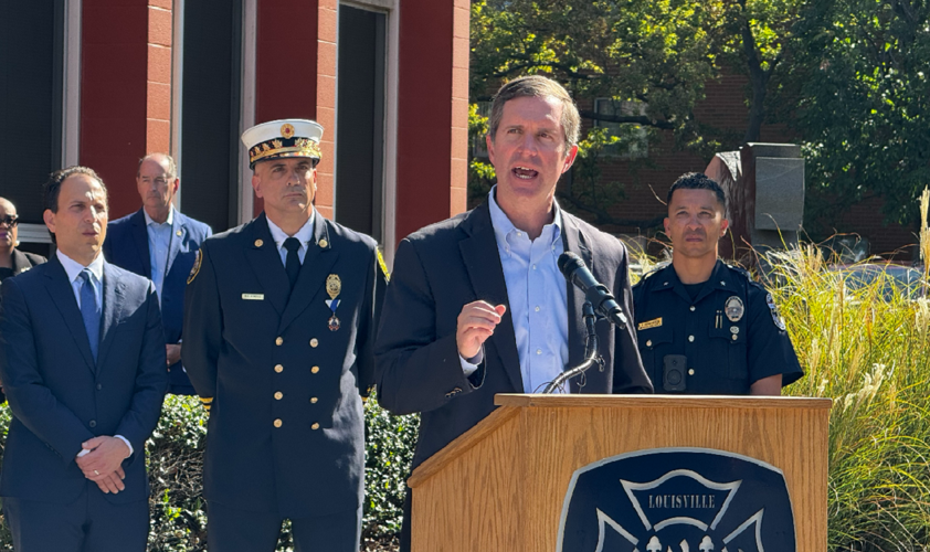 Gov. Beshear at 911 Remembrance Ceremony at Louisville Fifre Headquarters