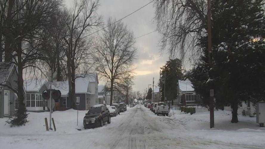 Snow-covered streets in Louisville