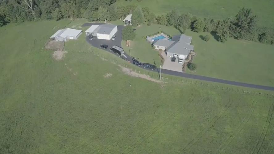 Aerial view of FBI near the Houck Farm on Paschal Ballard Lane in Nelson County, Kentucky (Crystal Rogers case)