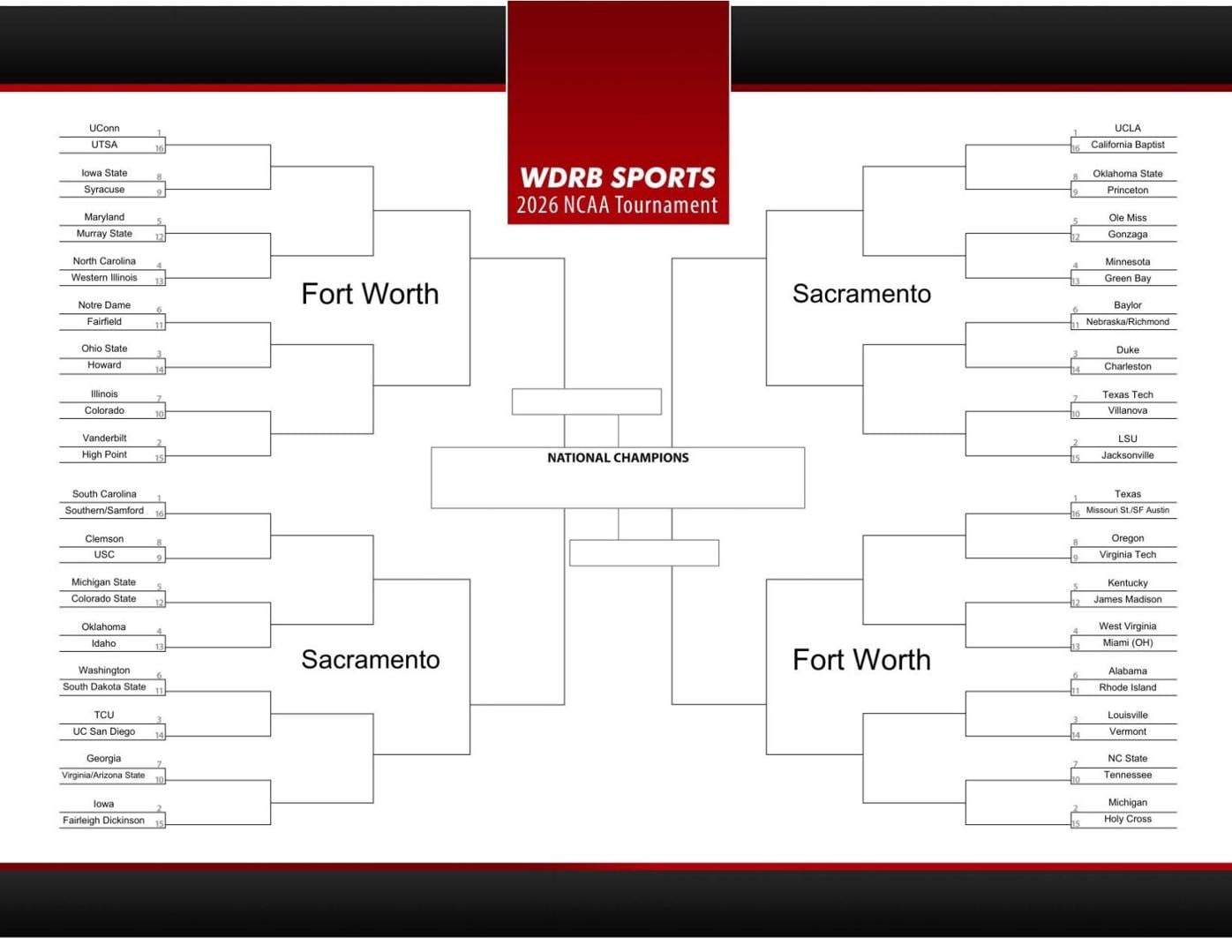 2026 Women's NCAA Tournament Bracket