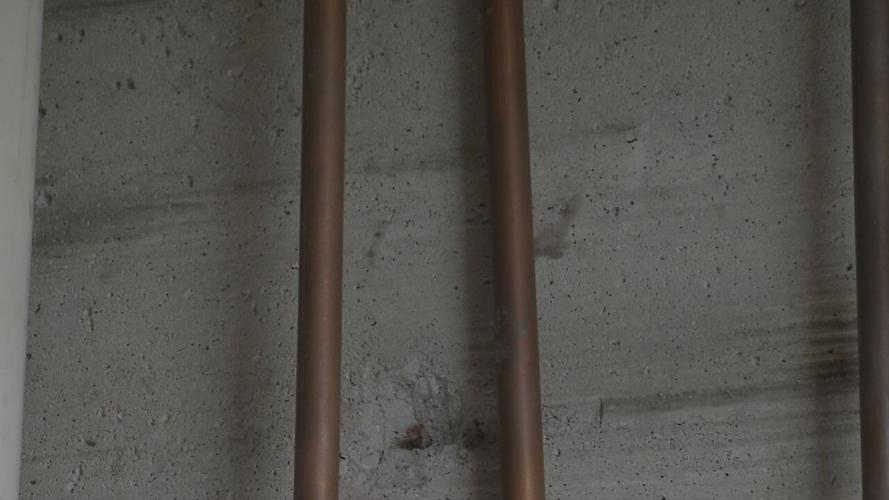 Exposed water pipes