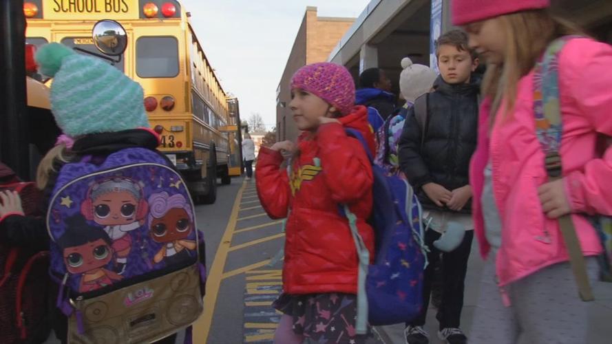 Roberta B. Tully Elementary School boarding school bus (Nov. 2019)