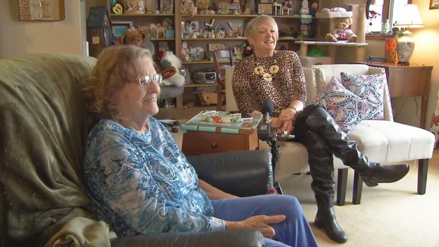 Claudia Daniels sits with mother-in-law Marilynn Maxwell