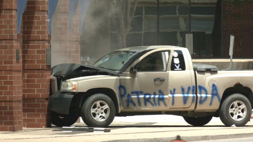 Truck crashes into Louisville Metro Corrections on July 13, 2021