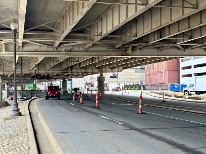 River Road construction near Waterfront Park - 5.12.25