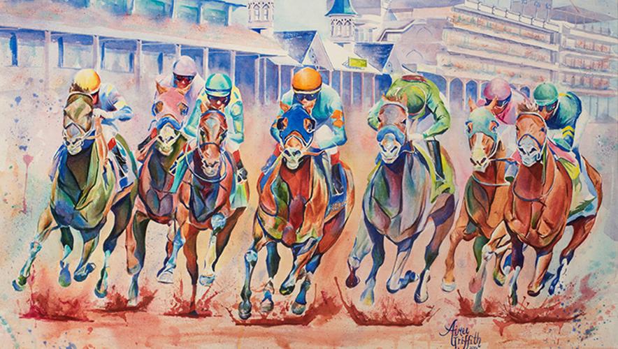 Official artwork for 2022 Kentucky Derby, by Kentucky artist Aimee Griffith