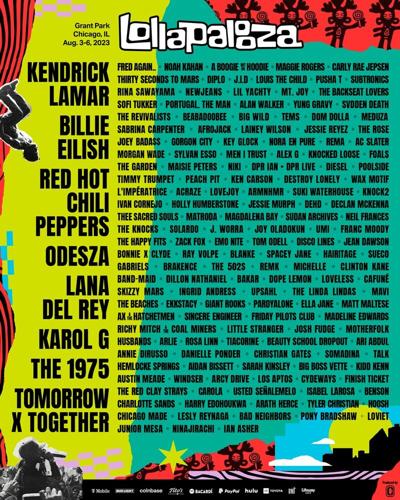 2023 Lollapalooza lineup announced on 3.21.23