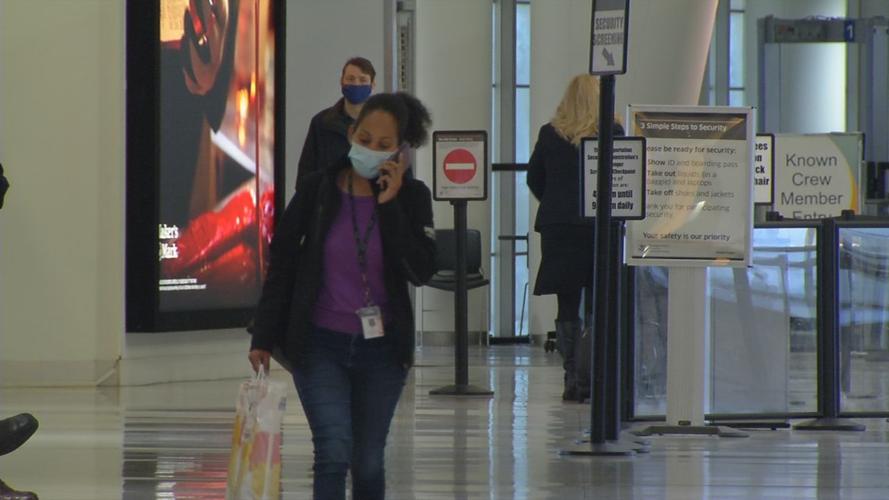 Traveler at Louisville airport