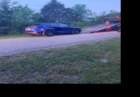A car reportedly used in a high-speed chase with police in southern Indiana on Saturday, May 22, 2021