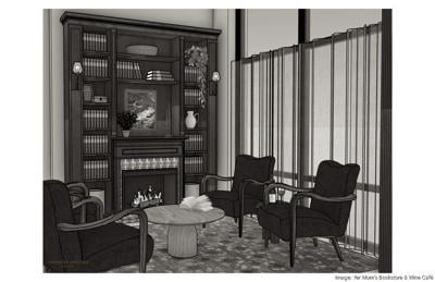 Yer Mom’s Bookstore & Wine Café rendering
