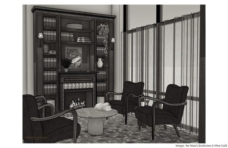 Yer Mom’s Bookstore & Wine Café rendering