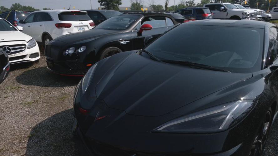 Stolen vehicle at the LMPD tow lot that was recovered from multi-state car theft ring