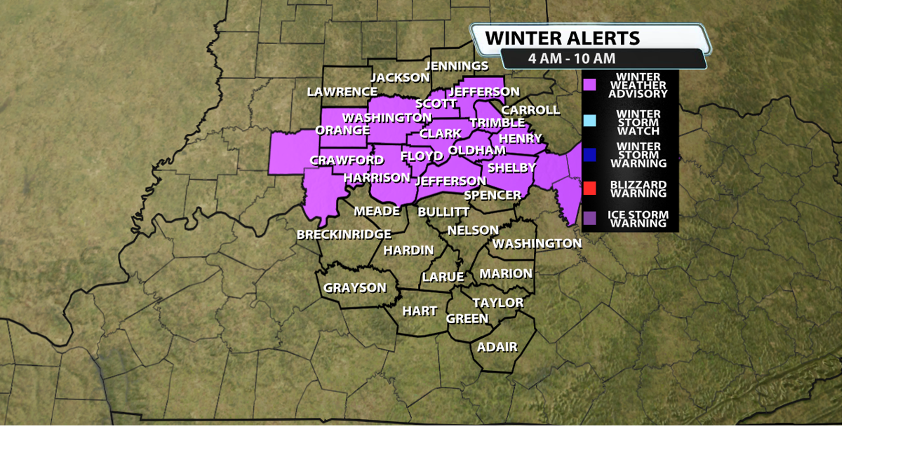 Winter Weather Advisory Issued For Kentuckiana
