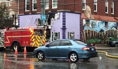 Fire crews at Wick's Pizza Parlor (Highlands location) on July 30, 2020