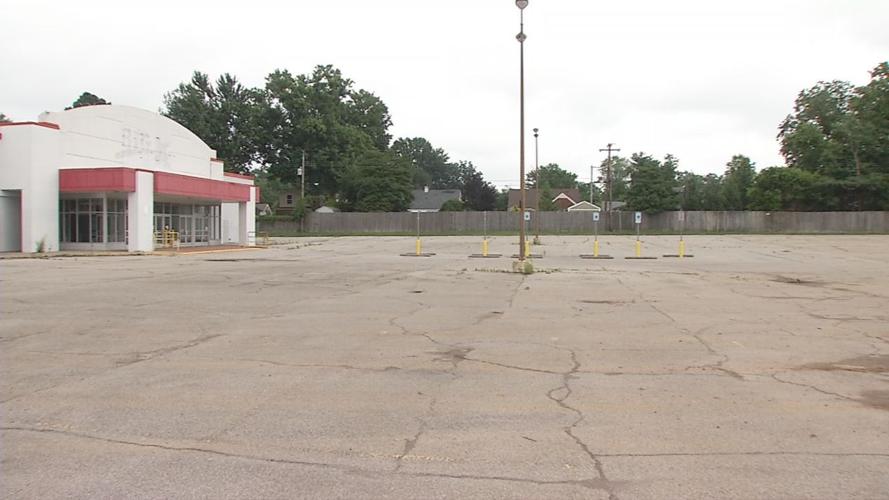 Empty Kmart parking lot in Hikes Point shopping center