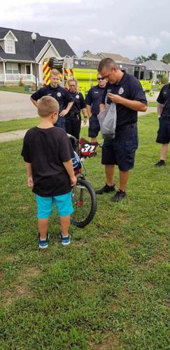 Shepherdsville Fire Department gives boy new bike (Aug. 27, 2019)